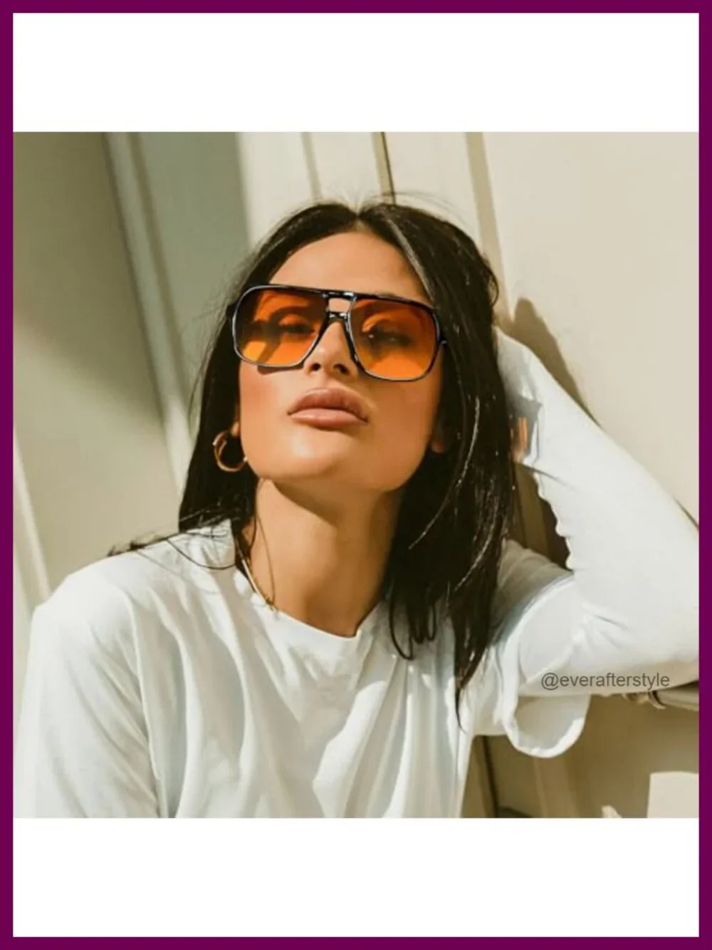 Retro Square Aviator Sunglasses Women Men 70s Vintage Plastic Frame UV400
